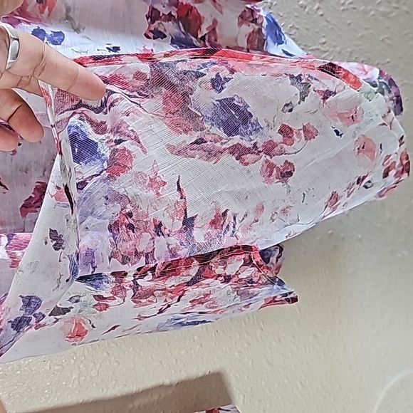 BD COLLECTION FLORAL BUTTON-DOWN SHIRT/TUNIC - Picture 8 of 9